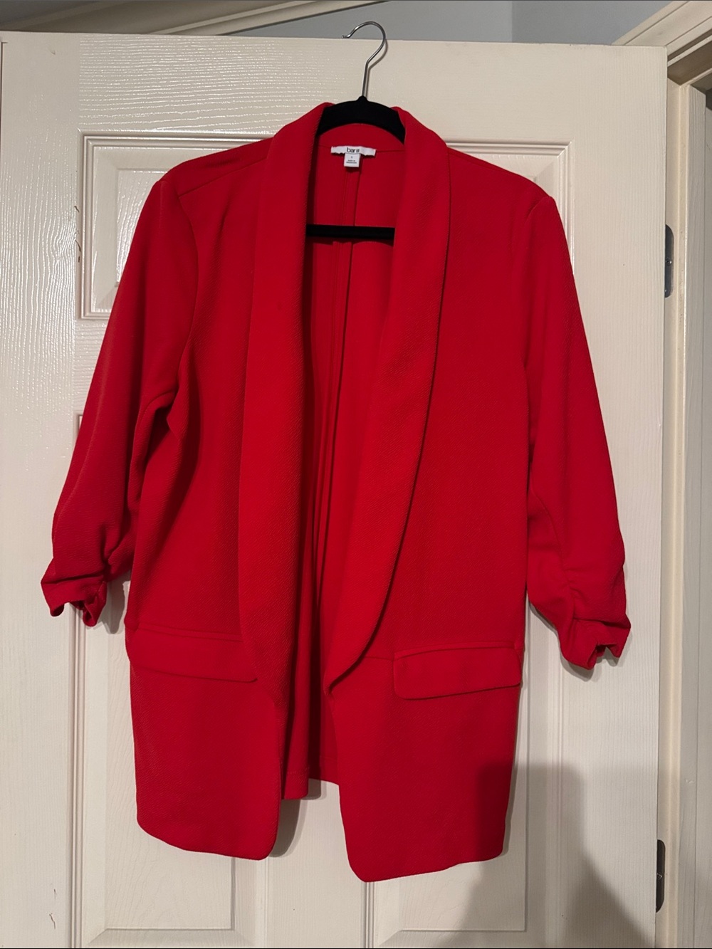 Bar III Red Open-Front Blazer
